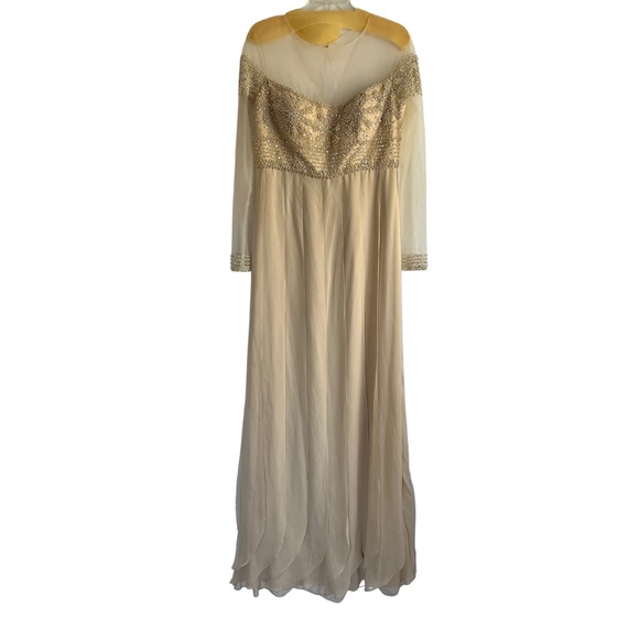 Terani Couture Light Gold Dress - Picture 1 of 16